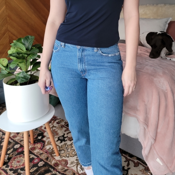 UO BDG Jeans Light Wash Straight Cut Off Denim Distressed Ankle - Picture 5 of 7